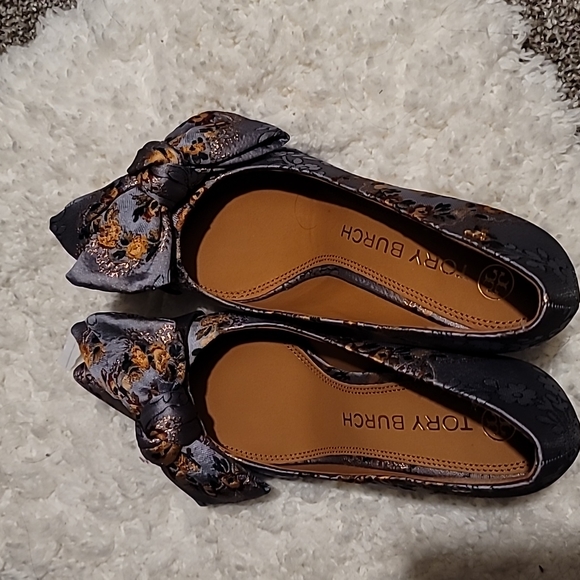 Tory Burch | Shoes | Tory Burch 85 Baby Blue Floral Brocade Your Spring 223  Statement Shoes | Poshmark